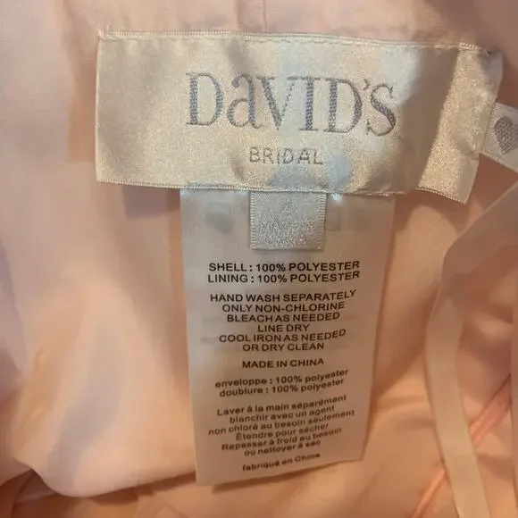 Chiffon Mini Dress Baby Pink Ladies Size 4 Wedding Party - Picture 3 of 8